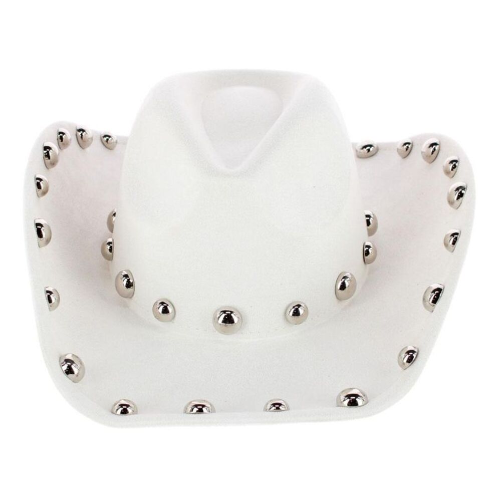 CTM Women's Western Ball Studded Trim Cowboy Hat